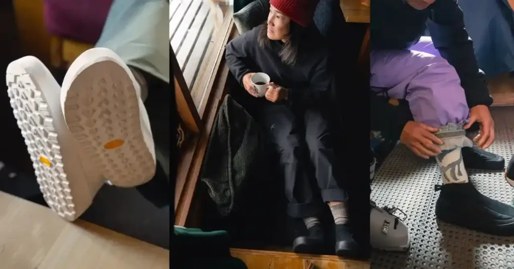 アークテリクスのスノーブーツを着用している画像