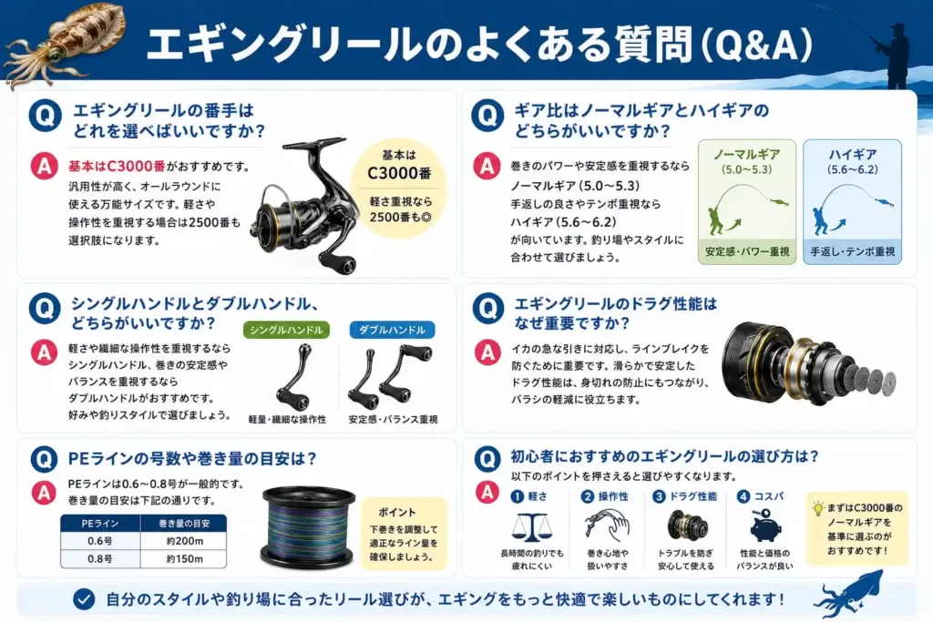 シマノのエギングおすすめリール記事のQ&A見出しの画像